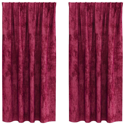 vidaXL Velvet Curtains 2 pcs Wine red 175 x 140 cm Velvet