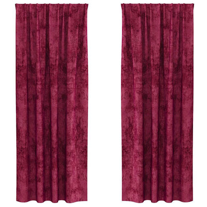 vidaXL Velvet Curtains 2 pcs Wine red 225 x 140 cm Velvet