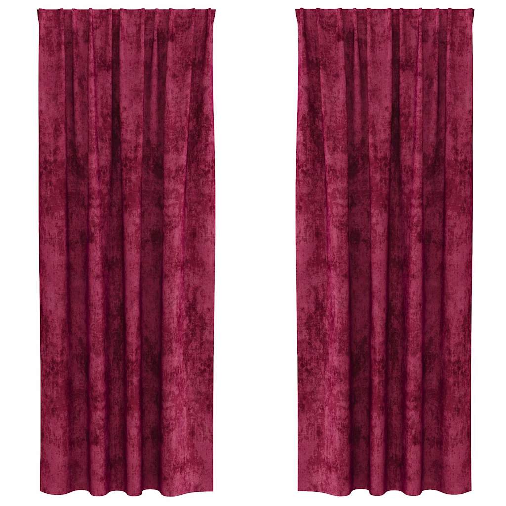 vidaXL Velvet Curtains 2 pcs Wine Red 260 x 140 cm Velvet