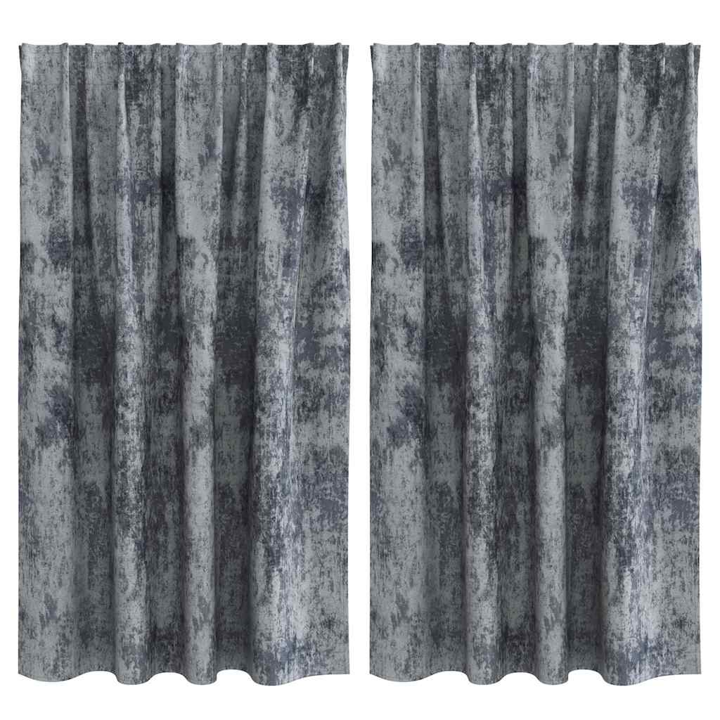vidaXL Velvet Curtains 2 pcs Silver Grey 140 x 140 cm Velvet
