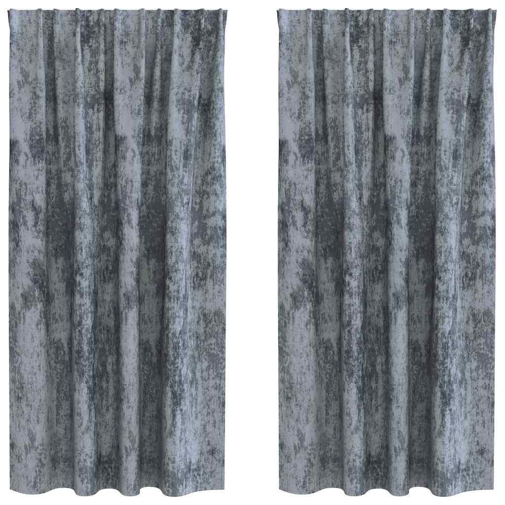 vidaXL Velvet Curtains 2 pcs Silver Grey 175 x 140 cm Velvet