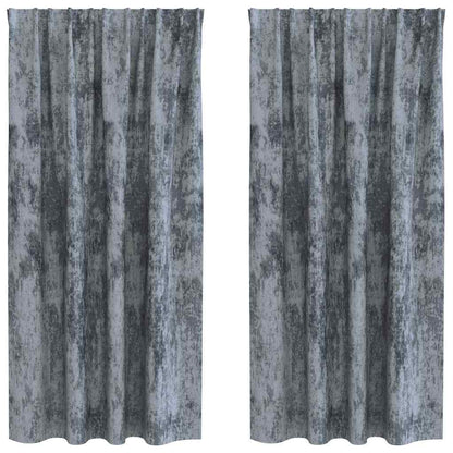 vidaXL Velvet Curtains 2 pcs Silver Grey 175 x 140 cm Velvet