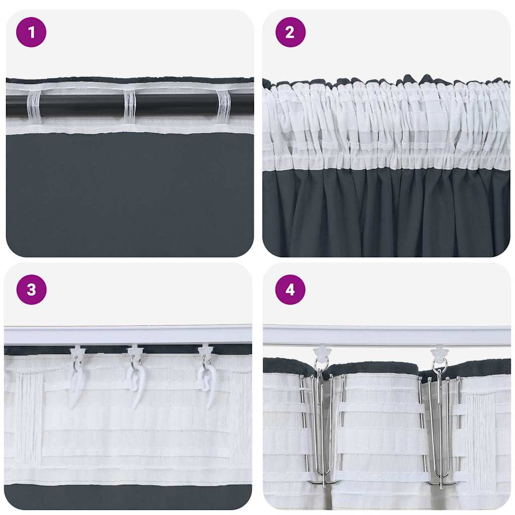 vidaXL Velvet Curtains 2 pcs Silver Grey 225 x 140 cm Velvet