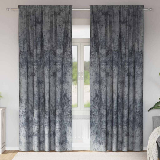 vidaXL Velvet Curtains 2 pcs Silver Grey 245 x 140 cm Velvet