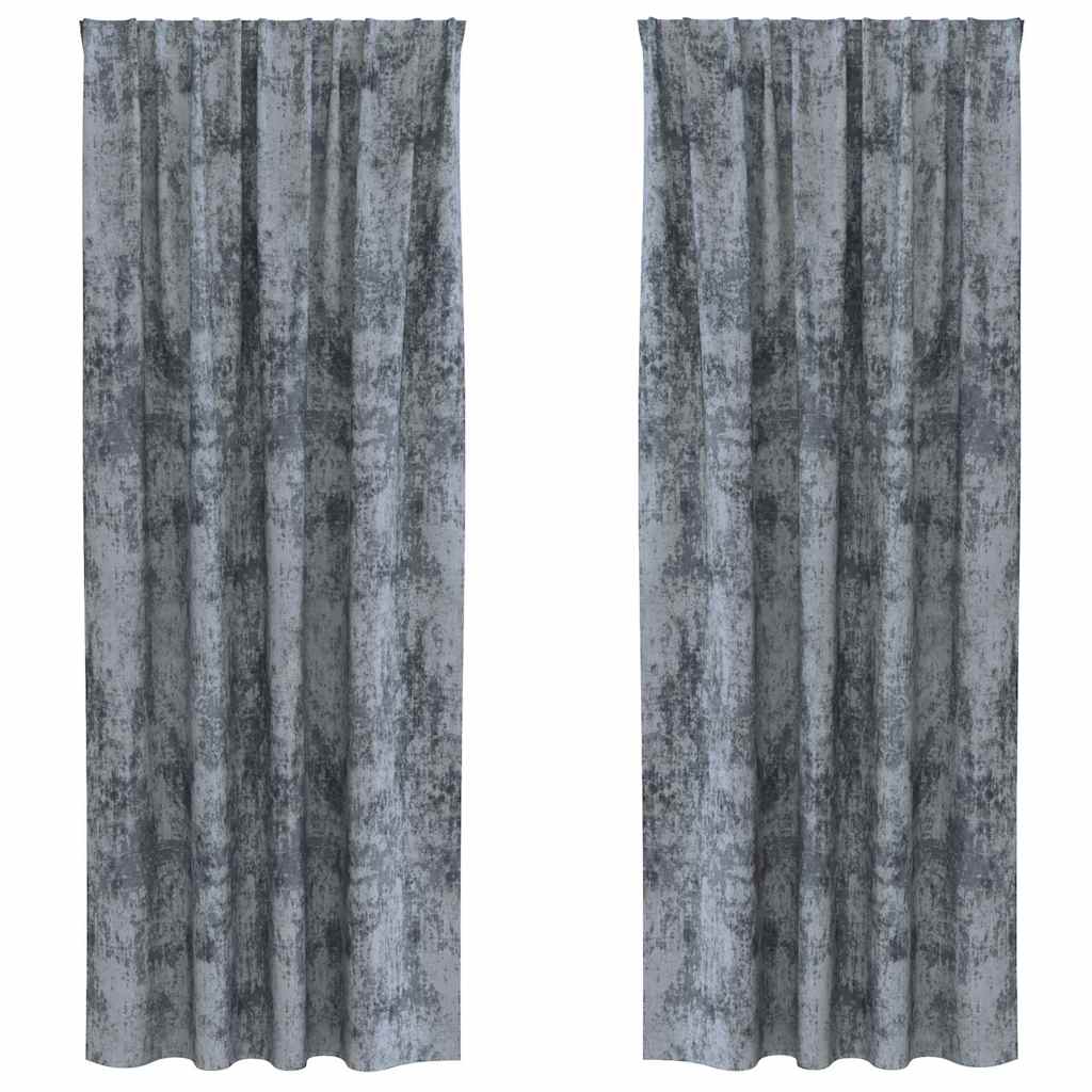 vidaXL Velvet Curtains 2 pcs Silver Grey 245 x 140 cm Velvet