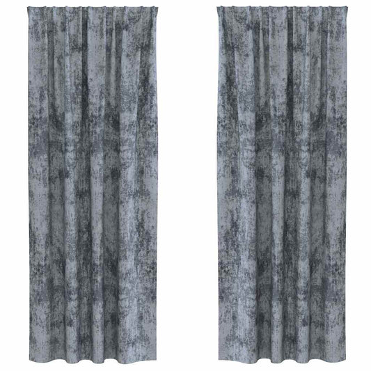 vidaXL Velvet Curtains 2 pcs Silver Grey 260 x 140 cm Velvet