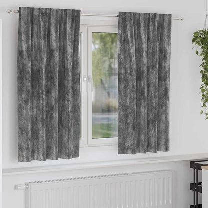 vidaXL Velvet Curtains with Curtains 2 pcs Grey 175 x 140 cm Velvet