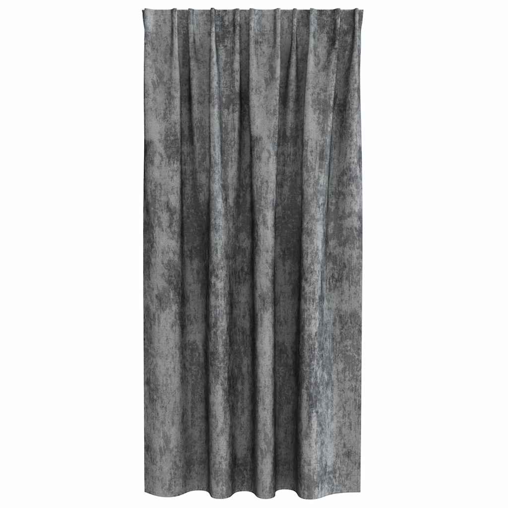 vidaXL Velvet Curtains with Curtains 2 pcs Grey 175 x 140 cm Velvet
