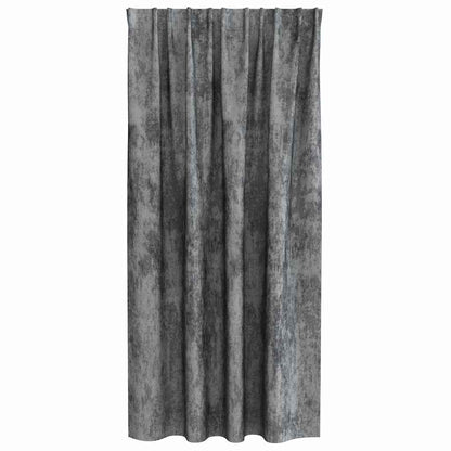 vidaXL Velvet Curtains with Curtains 2 pcs Grey 175 x 140 cm Velvet