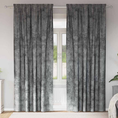 vidaXL Velvet Curtains with Curtains 2 pcs Grey 225 x 140 cm Velvet