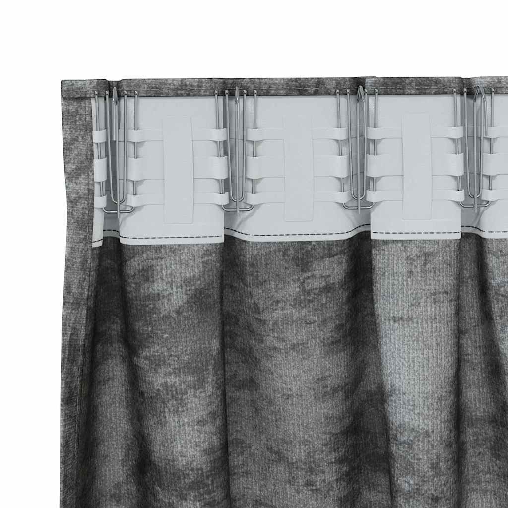 vidaXL Velvet Curtains with Curtains 2 pcs Grey 245 x 140 cm Velvet