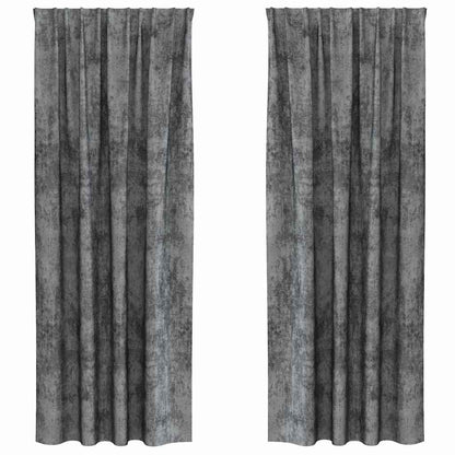 vidaXL Velvet Curtains with Curtains 2 pcs Grey 245 x 140 cm Velvet