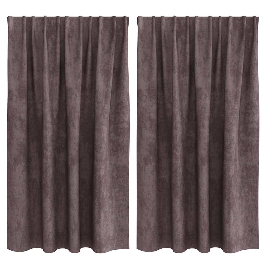 vidaXL Velvet Curtains with Curtains 2 pcs Brown 140 x 140 cm Velvet