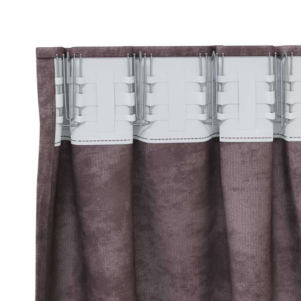 vidaXL Velvet Curtains with Curtains 2 pcs Brown 245 x 140 cm Velvet