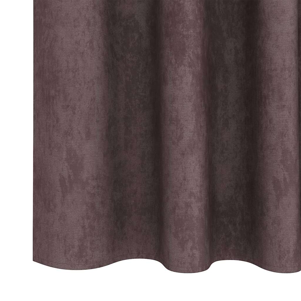 vidaXL Velvet Curtains with Curtains 2 pcs Brown 245 x 140 cm Velvet