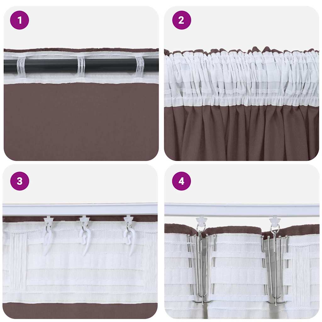 vidaXL Velvet Curtains with Curtains 2 pcs Brown 245 x 140 cm Velvet