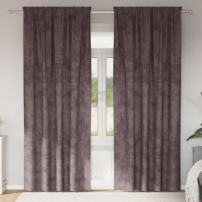 vidaXL Velvet Curtains with Curtains 2 pcs Brown 245 x 140 cm Velvet