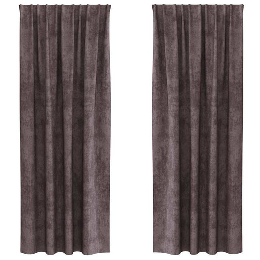 vidaXL Velvet Curtains with Curtains 2 pcs Brown 245 x 140 cm Velvet