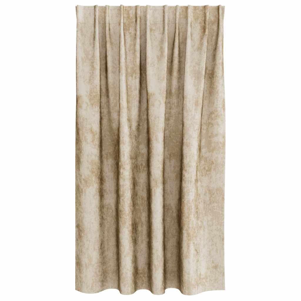 vidaXL Velvet Curtains with Curtains 2 pcs Cream 140 x 140 cm Velvet