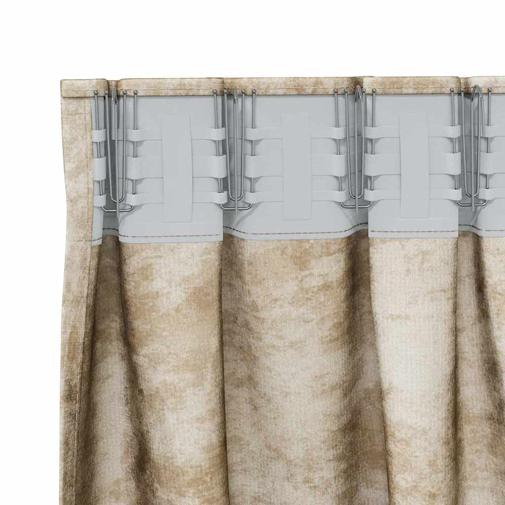 vidaXL Velvet Curtains with Curtains 2 pcs Cream 260 x 140 cm Velvet
