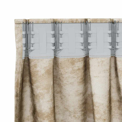 vidaXL Velvet Curtains with Curtains 2 pcs Cream 260 x 140 cm Velvet