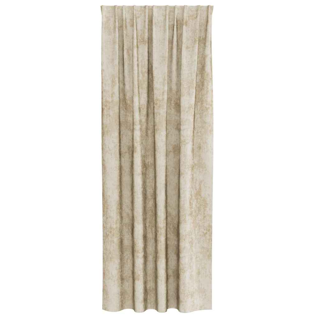 vidaXL Velvet Curtains with Curtains 2 pcs Cream 260 x 140 cm Velvet
