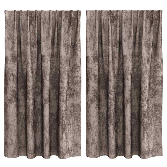 vidaXL Velvet Curtains 2 pcs Cappuccino 140 x 140 cm Velvet