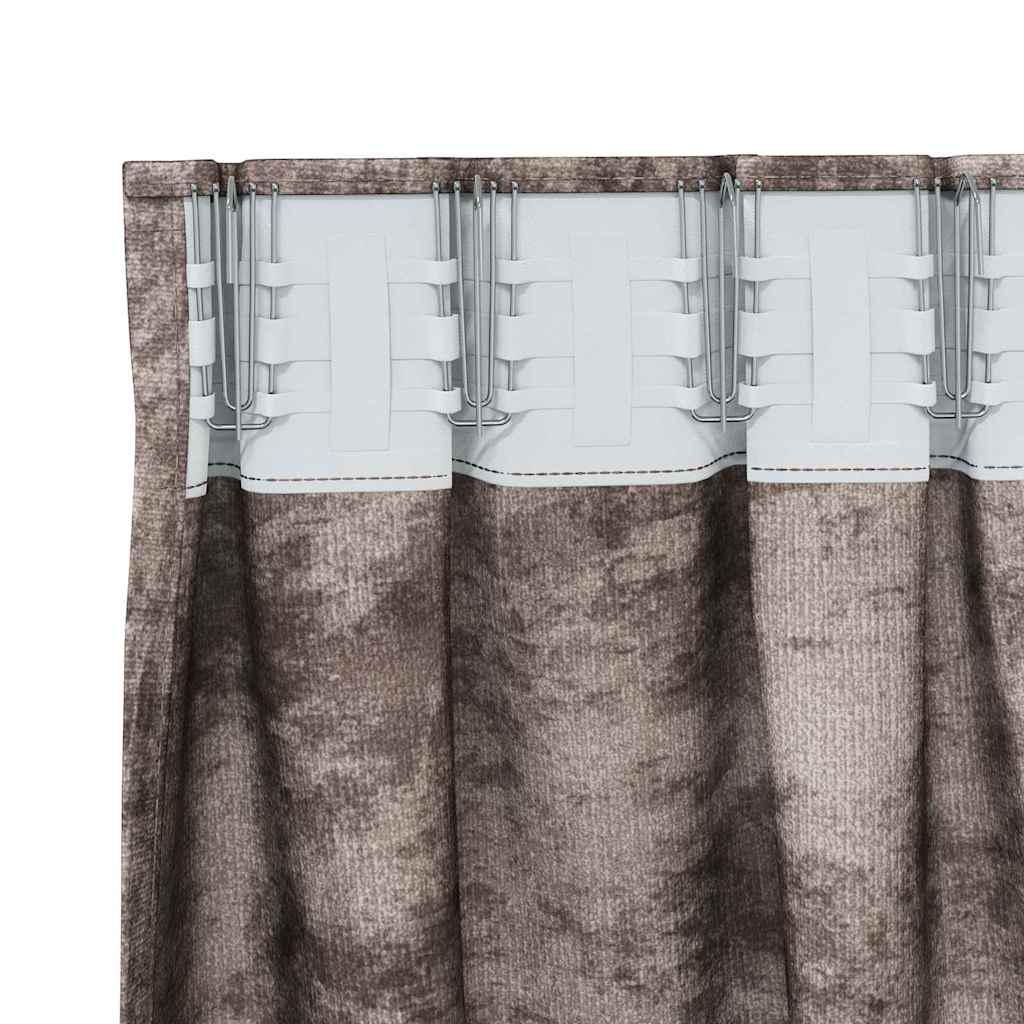 vidaXL Velvet Curtains 2 pcs Cappuccino 225 x 140 cm Velvet