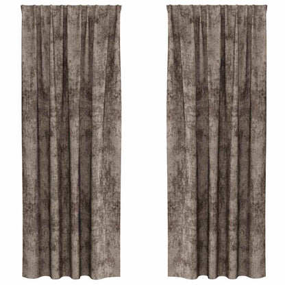 vidaXL Velvet Curtains 2 pcs Cappuccino 245 x 140 cm Velvet
