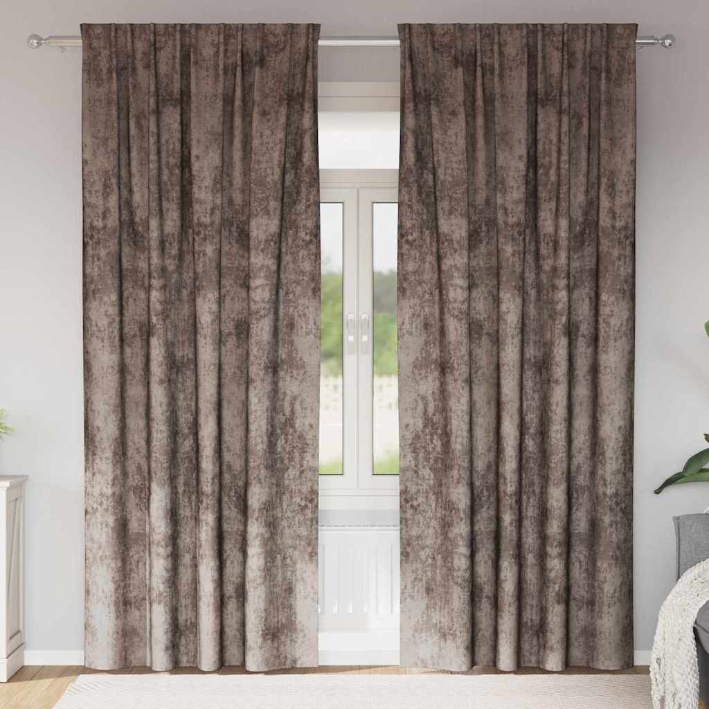 vidaXL Velvet Curtains 2 pcs Cappuccino 260 x 140 cm Velvet