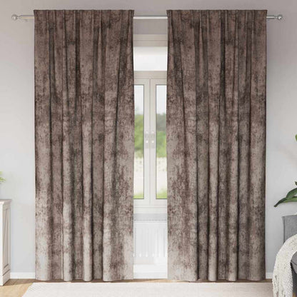vidaXL Velvet Curtains 2 pcs Cappuccino 260 x 140 cm Velvet