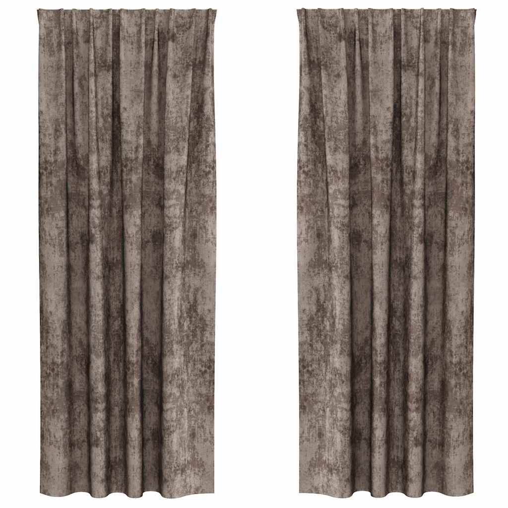 vidaXL Velvet Curtains 2 pcs Cappuccino 260 x 140 cm Velvet