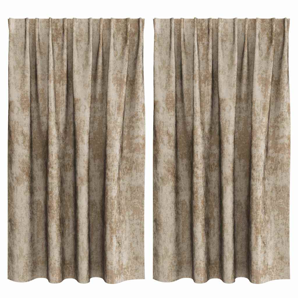 vidaXL Velvet Curtains 2 pcs Champagne 140 x 140 cm Velvet