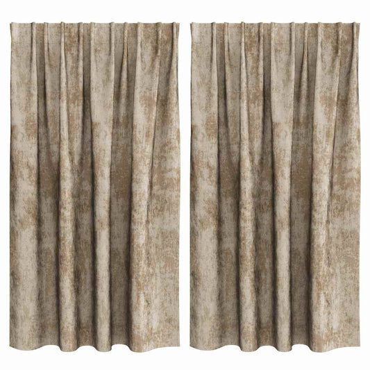vidaXL Velvet Curtains 2 pcs Champagne 140 x 140 cm Velvet