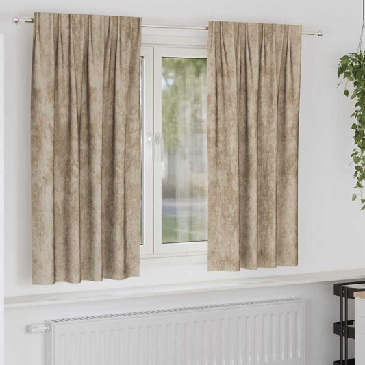 vidaXL Velvet Curtains 2 pcs Champagne 175 x 140 cm Velvet