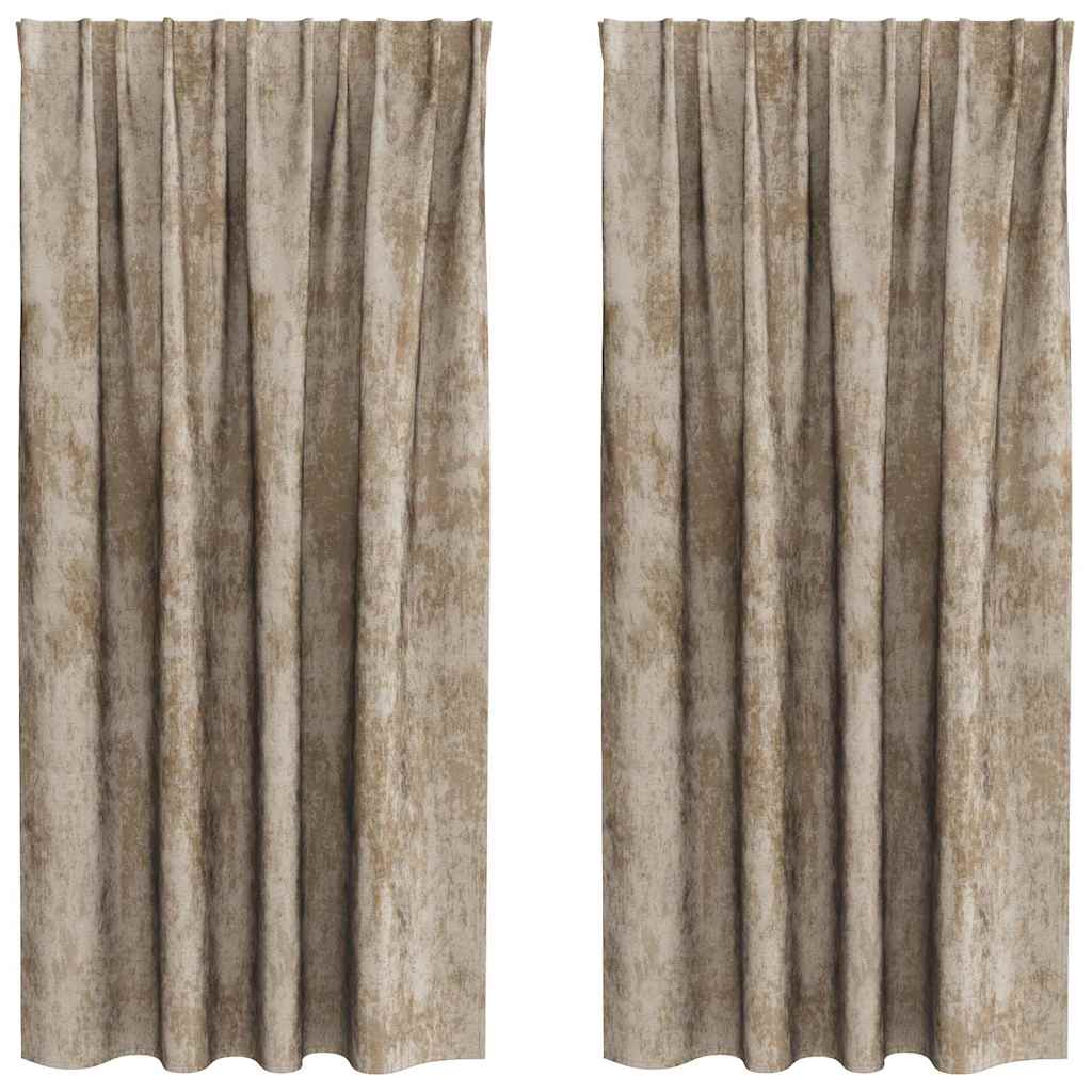 vidaXL Velvet Curtains 2 pcs Champagne 175 x 140 cm Velvet