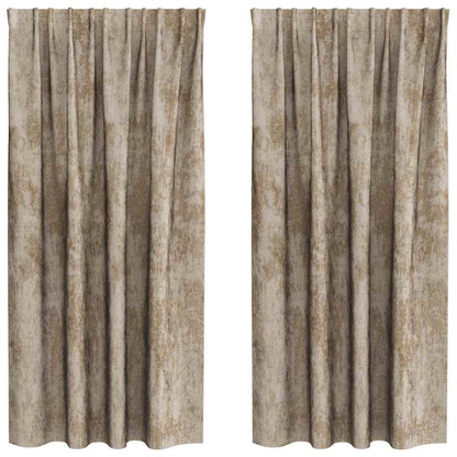 vidaXL Velvet Curtains 2 pcs Champagne 175 x 140 cm Velvet