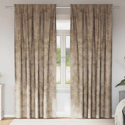 vidaXL Velvet Curtains 2 pcs Champagne 225 x 140 cm Velvet
