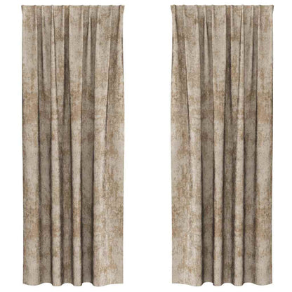 vidaXL Velvet Curtains 2 pcs Champagne 225 x 140 cm Velvet