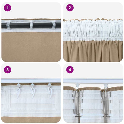 vidaXL Velvet Curtains 2 pcs Champagne 245 x 140 cm Velvet