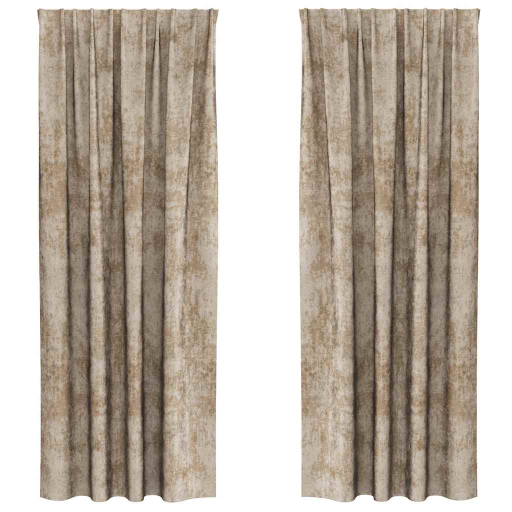 vidaXL Velvet Curtains 2 pcs Champagne 260 x 140 cm Velvet