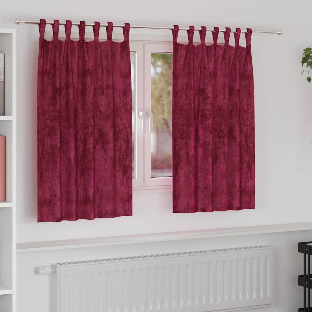 vidaXL Velvet Curtains 2 pcs Wine Red 140 x 140 cm Velvet