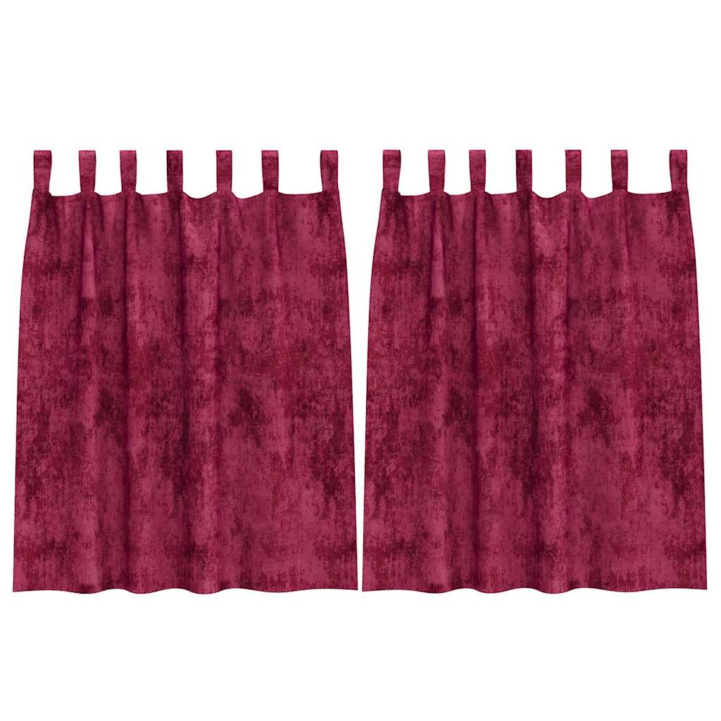 vidaXL Velvet Curtains 2 pcs Wine Red 140 x 140 cm Velvet