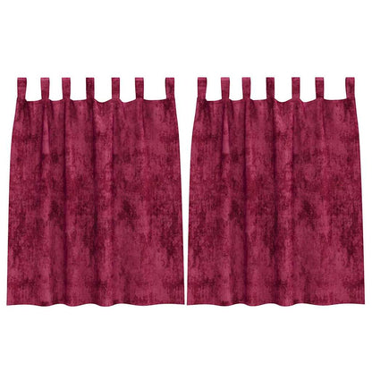 vidaXL Velvet Curtains 2 pcs Wine Red 140 x 140 cm Velvet