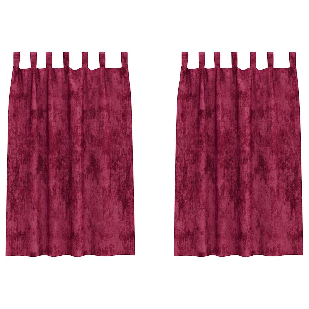 vidaXL Velvet Curtains 2 pcs Wine red 175 x 140 cm Velvet