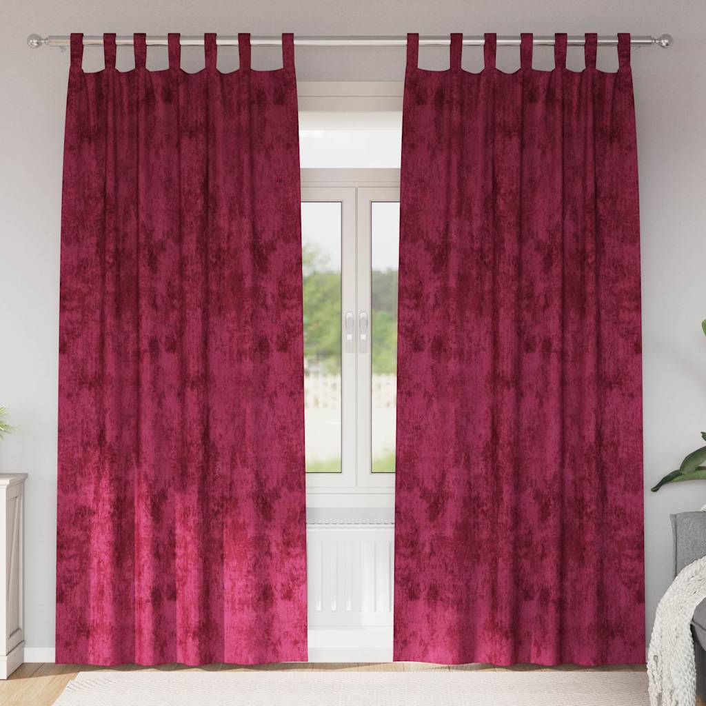 vidaXL Velvet Curtains 2 pcs Wine red 245 x 140 cm Velvet