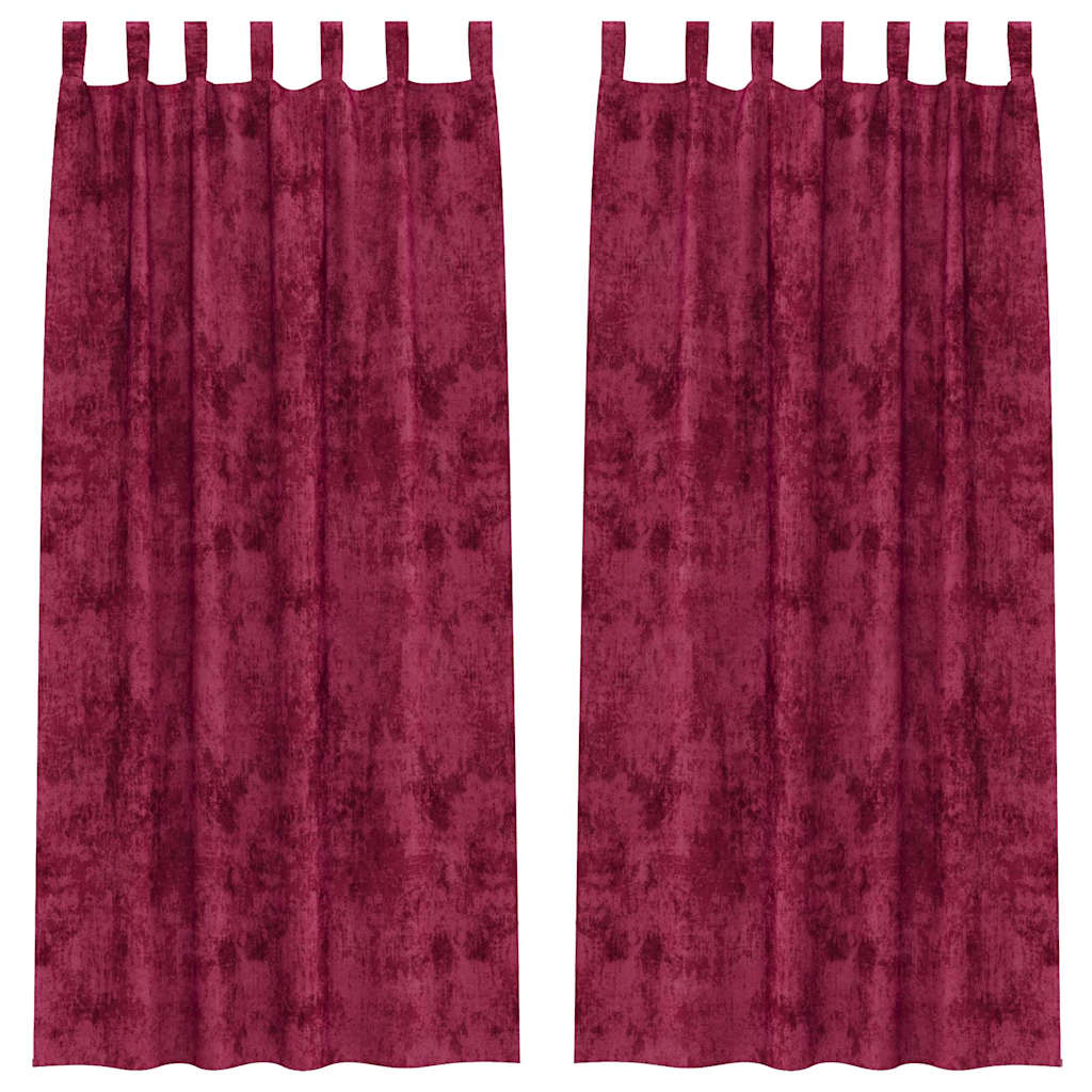 vidaXL Velvet Curtains 2 pcs Wine red 245 x 140 cm Velvet