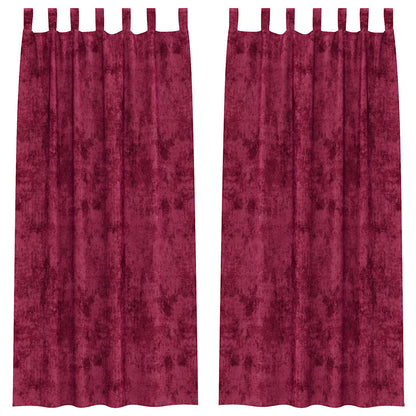 vidaXL Velvet Curtains 2 pcs Wine red 245 x 140 cm Velvet