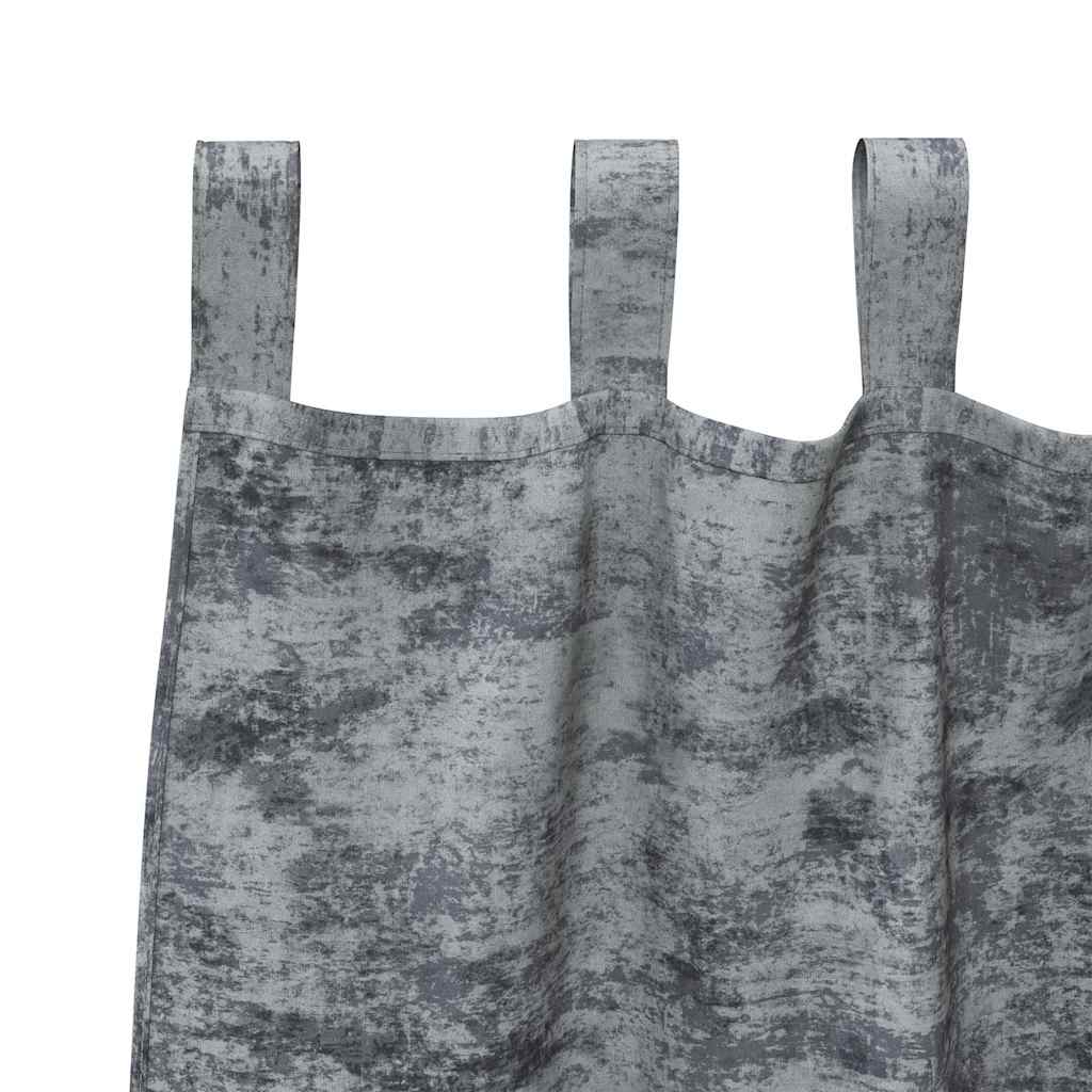 vidaXL Velvet Curtains 2 pcs Silver Grey 140 x 140 cm Velvet