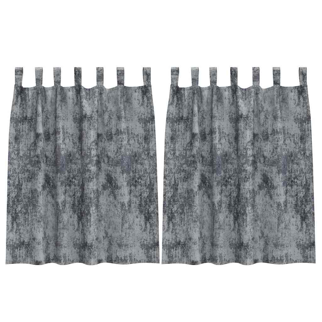 vidaXL Velvet Curtains 2 pcs Silver Grey 140 x 140 cm Velvet